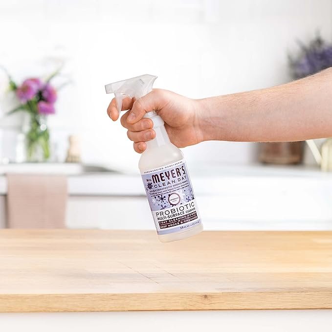 4 MRS. MEYER'S CLEAN DAY Probiotic Multi-Surface Spray, Made With Essential Oils And Other Thoughtfully Chosen Ingredients Lavender, 16 fl oz