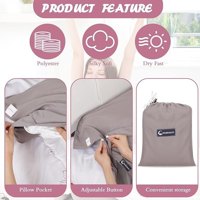 1 6 Piece Travel and Camping Sleeping Bag Liners - Lightweight Sheets with Zipper for Traveling, Hotel Hostels, Camping, Picnic, and Backpacking in 6 Colors