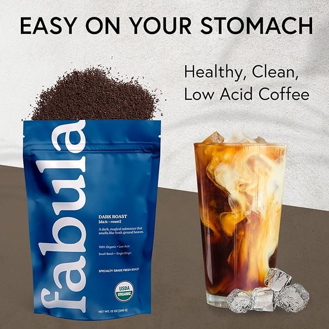 4 Fabula Coffee Cold Brew Freshly Grounded - Organic - Low Acid - Single Origin - Non-GMO - Mold Free - 12 Ounces