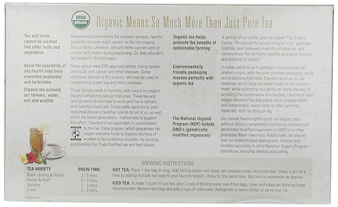 1 Davidson's Organics, Darjeeling, 100-count Unwrapped Tea Bags
