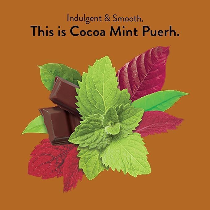 1 Choice Organic Cocoa Mint Puerh Tea, Caffeinated, 16 Bags (Pack Of 6)