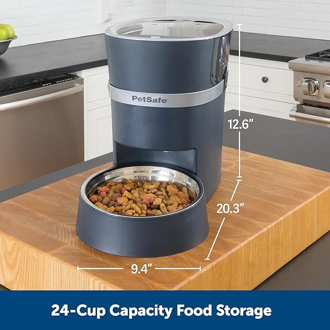 3 PetSafe Smart Feed - Electronic Pet Feeder for Cats & Dogs - 6L/24 Cup Capacity - Programmable Mealtimes - Alexa, Apple & Android Compatible - Backup Batteries Ensure Meal Delivery During Power Outage