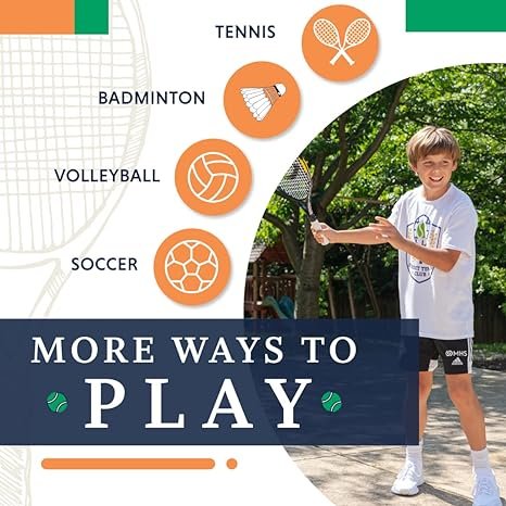2 Portable Badminton Net Stand by Street Tennis Club - Easy and Swift Assembly - Great for Youth Volleyball, Tennis, Pickleball, Soccer Tennis - Ideal for Indoor or Outdoor Court, Beach, Driveway