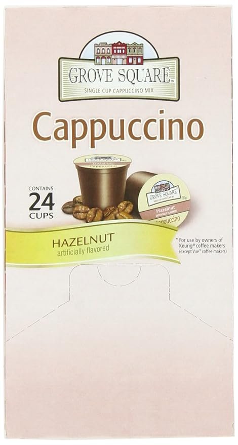 4 Grove Square Hazelnut Cappuccino, Pack of 24 Single Serve Cups