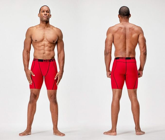 1 DEVOPS 3 or 5 Pack Compression Shorts Men Spandex Sport Shorts Athletic Workout Running Performance Baselayer Underwear