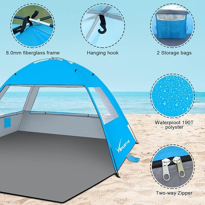 3 Venustas Sun Shade - Ultimate 3/4-5/6-7/8-10 Person Protection