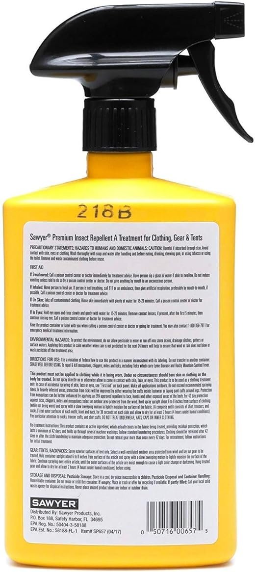1 SP6572 Twin Pack Top-Quality Permethrin Clothing Bug Deterrent Spray, 24 oz, Yellow & SP5432 Picaridin Bug Repellent Spray, 20%, Pump, 3-Ounce, Twin Pack