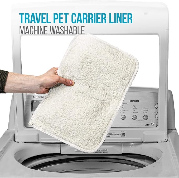 4 Sherpa (2 Count) Replacement Liners for Travel Pet Carriers - White, Medium