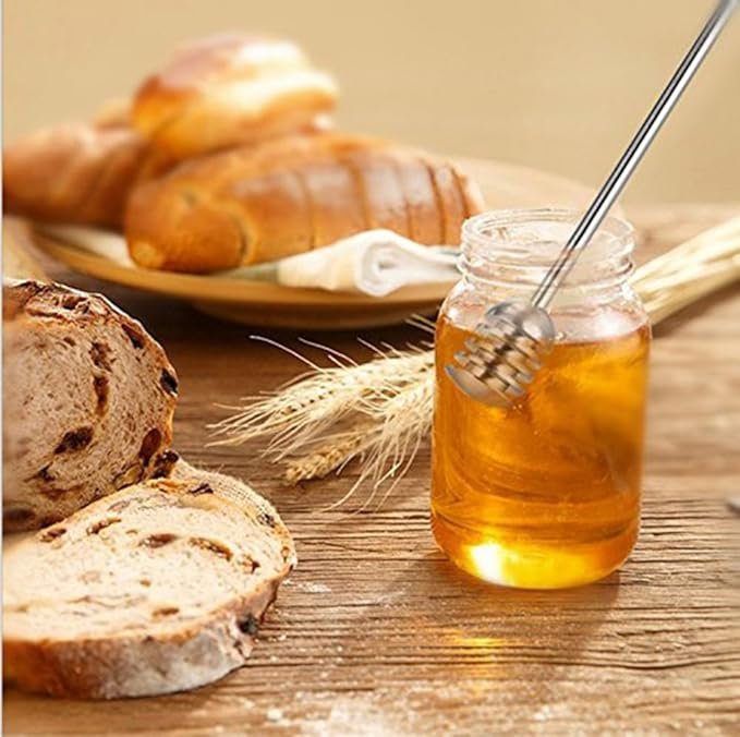 3 Syrup and Honey Dipper Spoon Stainless Steel Wand for Honey Pot and Jar Containers - 6.3