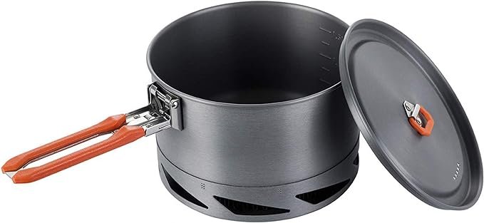 1 Feast 1.5L Outdoor Cooking Pot by Fire-Maple | Durable Anodized Aluminum and Stainless Steel | Cookware Set and Mess Kit | Essential Camping Gear