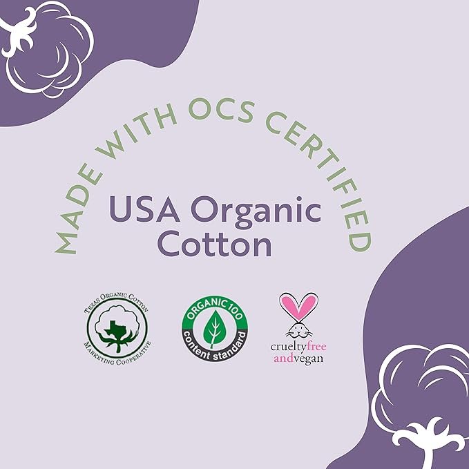 3 Organic Cotton Cover Pads, Cruelty-Free, Menstrual Overnight Sanitary Pads for Women, Unscented, Breathable, Vegan, Organic Pads, Natural Sanitary Napkins with Wings (Large, 56 Count)