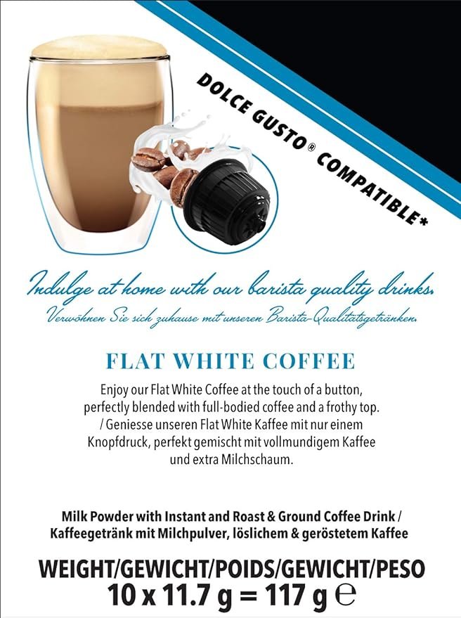 1 cafféluxe | 40 Coffee Pods | Dolce Gusto Compatible Capsules (Flat White, 40) --> Cafféluxe | 40 Coffee Pods | Capsules Compatible with Dolce Gusto Machines (Flat White, 40)