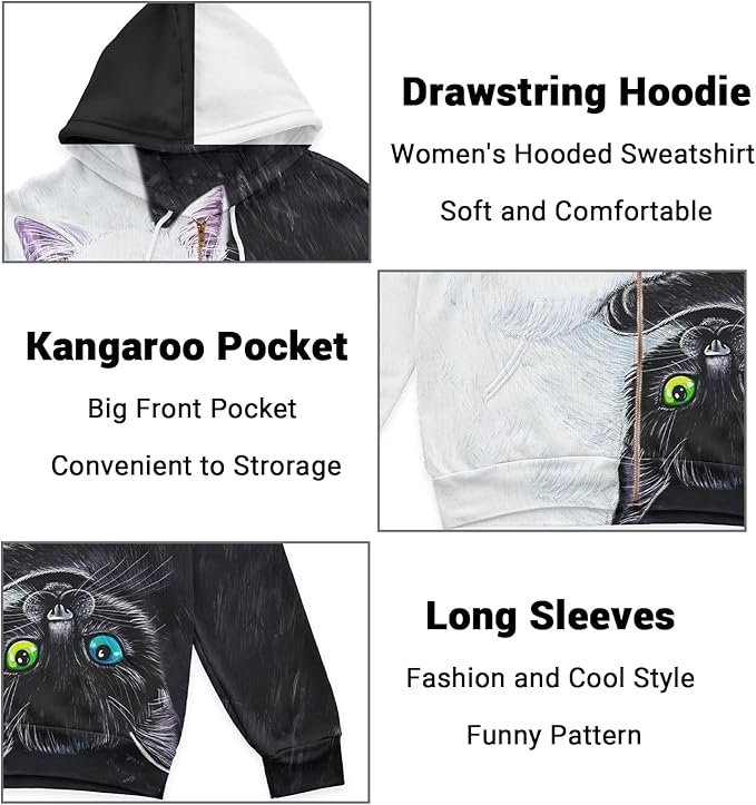 2 ADDARTS Womens Zip Front Plaid Sweatshirts Print Hoodie Fall Jackets Long Sleeve Casual Drawstring Clothes