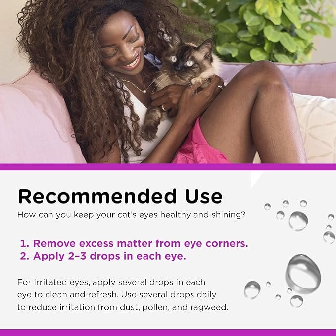 4 Nutri-Vet Eye Rinse for Cats | Gentle Formula Removes Debris | Helps Reduce Irritation and Prevent Tear Stains | 4oz