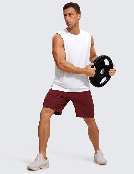 1 CRZ YOGA Men's Workout Sleeveless Shirt Quick Dry Stretchy Swim Shirts Athletic Gym Running Beach Tank Top