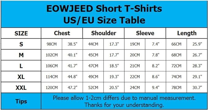 1 EOWJEED Men Women T-Shirts Unisex 3D Print Short Sleeve Crewneck Graphic Tees