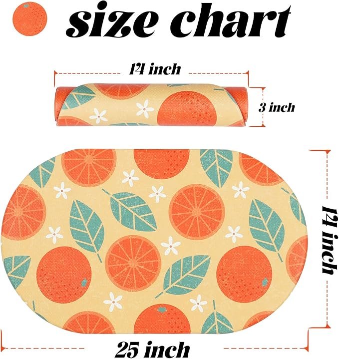 4 HACHIKITTY Cat Food Mat for Pet Bowls Dispenser, 25"x 14" Cute Dog Food Mat for Floor Waterproof, Dog Bowl Mat for Food and Water, Pet Feeding Mat, Orange