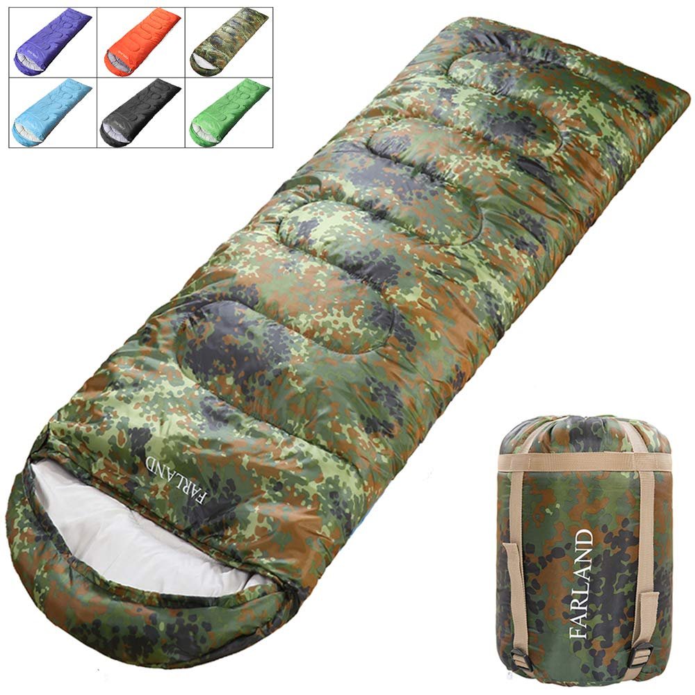 1 FARLAND Sleeping Bags 20℉ for Adults Teens Kids with Compression Sack Portable and Lightweight for 3-4 Season Camping