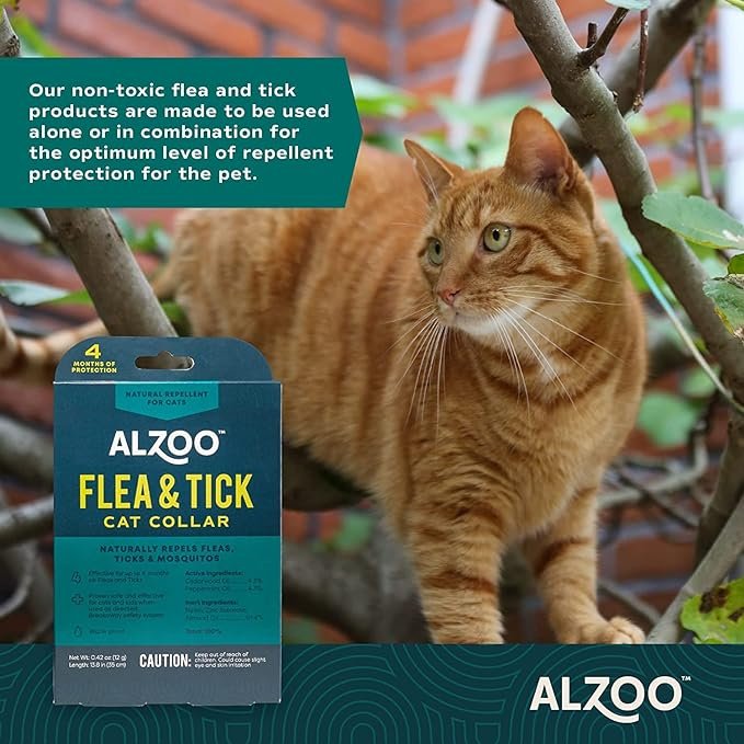 1 Flea & Tick Cat Collar and Flea & Tick G+ Powder, 100% Plant-Based Active Ingredients