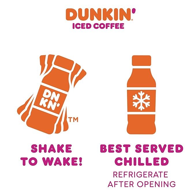 3 Dunkin Donuts Iced Coffee, French Vanilla Blend, 13.7 Fl oz (Pack of 12)