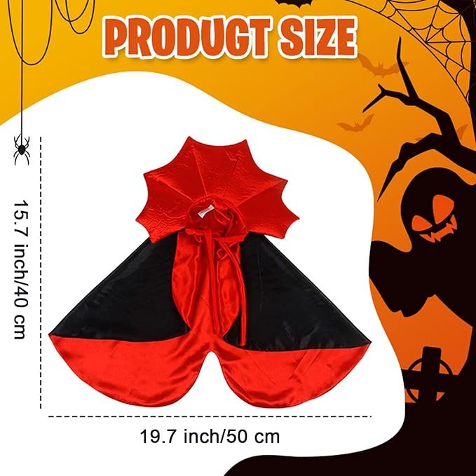 3 Dog Cape Costume - Pet Halloween Costumes Cat Vampire Cloak, Dog Witch Clothes for Small Medium Dogs Cats Puppy, Funny Dog Cosplay Dress Wizard Outfit, Dog Mantle Apparel for Halloween Party