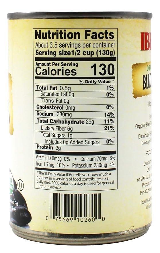 1 Iberia Organic Black Beans, 15.5 Ounce (Pack of 24)
