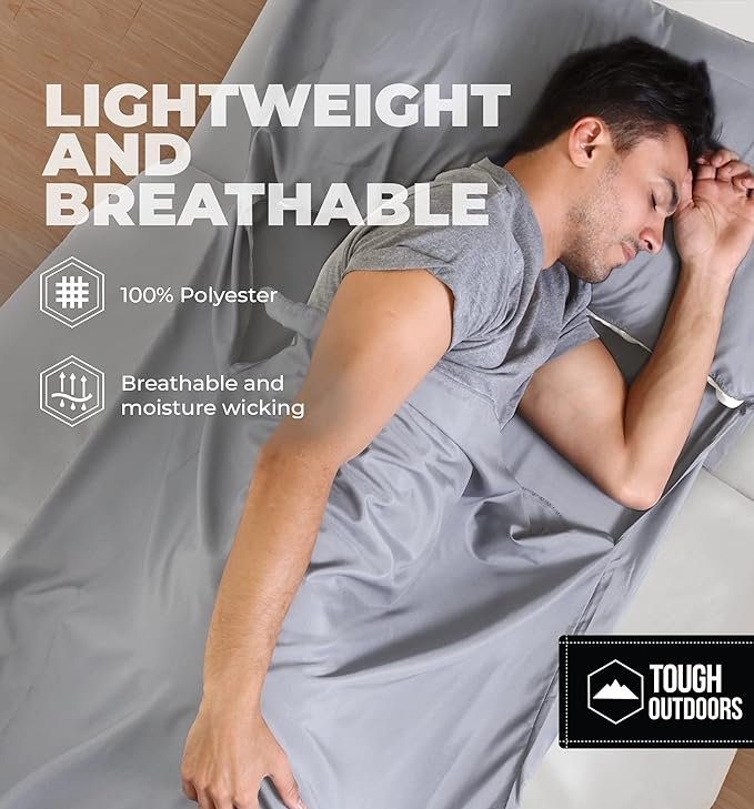 3 Adult Sleep Sack & Travel Sheets - Portable Sleep Gear for Backpacking, Hotels & Hostels - Lightweight Camping Bedding - Cozy Camping Sheets