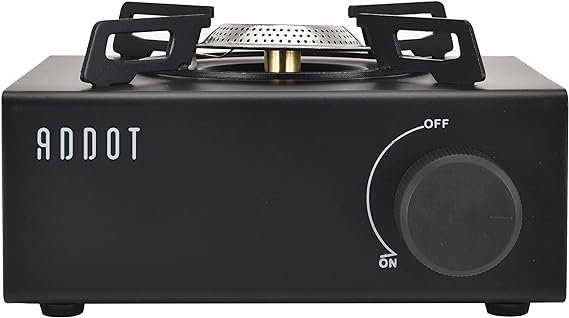 3 ADDOT Portable Butane Stove - Compact Single Gas Burner for Camping, Backpacking, and Travel - Piezo Electric Ignition - Includes Carrying Case (Black)