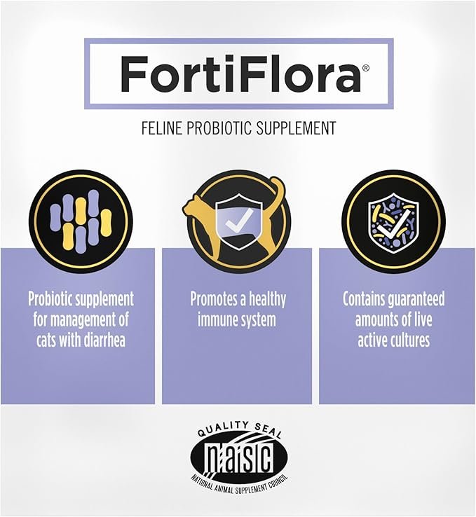 4 Purina Pro Plan Veterinary Supplements FortiFlora Cat Probiotic Supplement for Cats with Diarrhea - 30 ct. Box