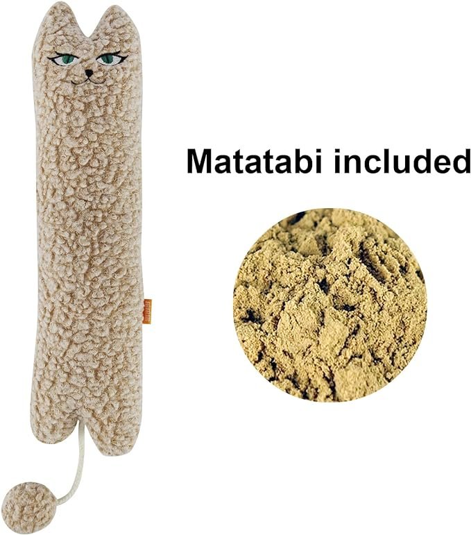 1 Catnip Matatabi Pillow for Cats & Kittens,Cat Toy for Indoor Cats, Large Size Cat Pillow (Beige)…