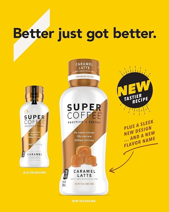 3 KITU Super Coffee, Caramel 12 Fl Oz, 12 Pack