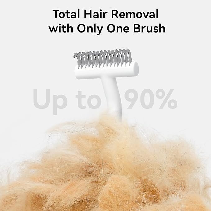 2 aumuca Cat Brush for Long Haired Cats, Dog Brush for Shedding Grooming Double Coat Dogs, Pet Deshedding Tool and Dematting Comb Remove Loose and Matted Fur, Pet Grooming Undercoat Rake, White