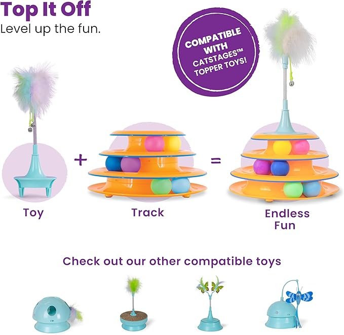 4 Catstages Tower of Tracks Interactive 3-Tier Cat Toy