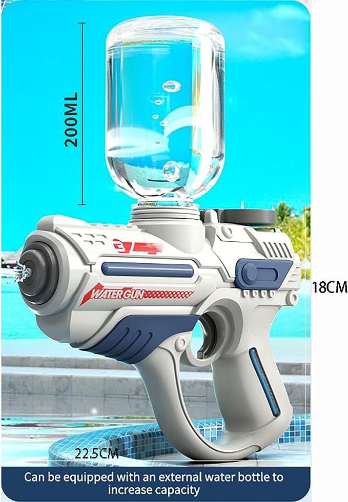 5 Blue Electric Water Gun for Kids, Perfect Outdoor Beach and Swimming Pool Toy