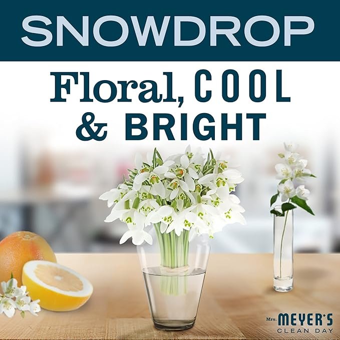 1 MRS. MEYER'S CLEAN DAY Liquid Dish Soap, Biodegradable Formula, Limited Edition Snowdrop, 16 Fl. Oz - Pack of 3