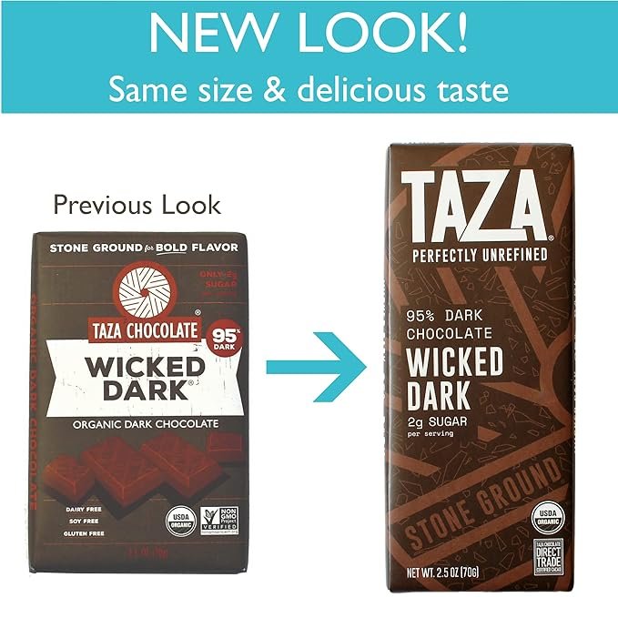 3 Taza Chocolate Organic Amaze Bar 70% Stone Ground, Coconut, 2.5 Ounce (10 Count), Vegan