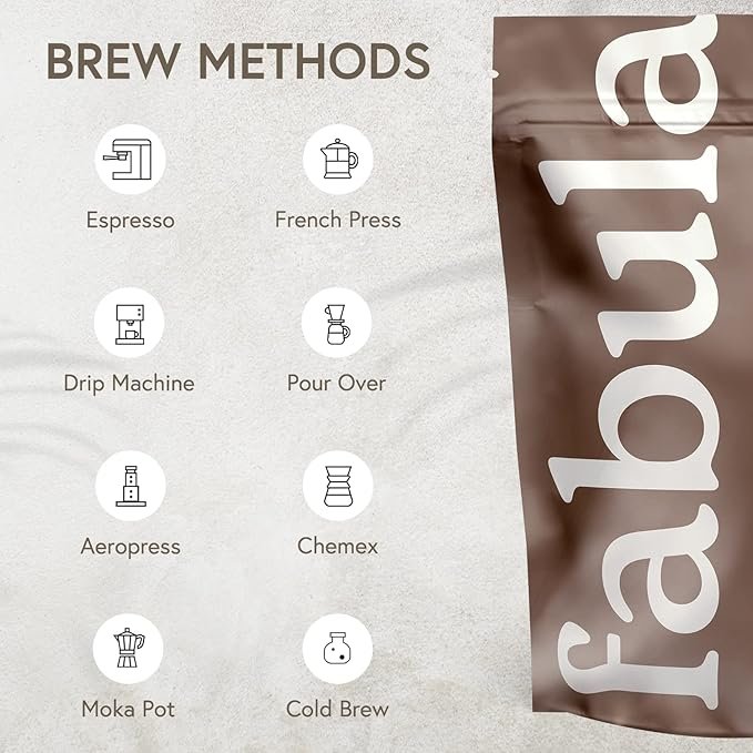 6 Fabula Low Acid Coffee Beans Whole, USDA Organic Coffee Beans Medium Roast - Non-GMO - No Molds - Mycotoxins Pesticides Free - Single Origin Coffee - 12 oz