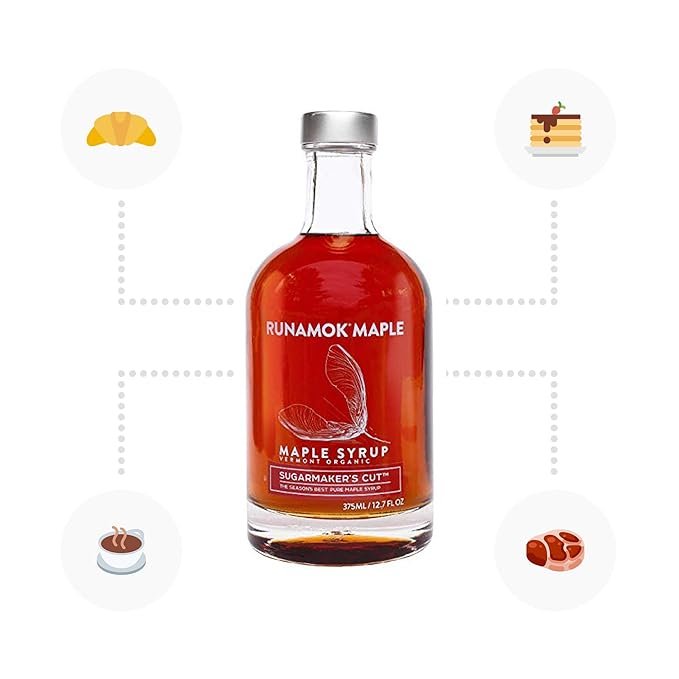 2 Organic Sugar Cane Maple Syrup – Grade A Amber Syrup | Pure Organic Maple Syrup & 100% Natural | Ideal for Breakfast & Pancakes | 12.68 Fl Oz (375mL)