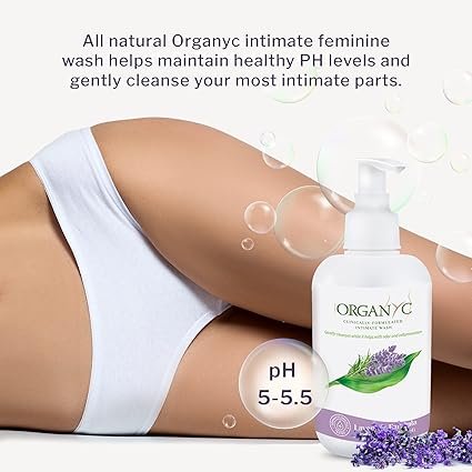 2 Organic Intimate Wash with Lavender Essential Oils & Flower Extracts, Gentle Cleansing Feminine Wash for Women with Sensitive Skin, Soothing pH Balance Feminine Wash, 8.5 fl oz, Pack of 2