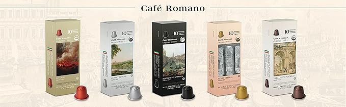 2 Organic USDA Café Romano Coffee Aluminum Espresso Pods For Nespresso Original Machine 100 Pack Italian Espresso Coffee (Variety pack)