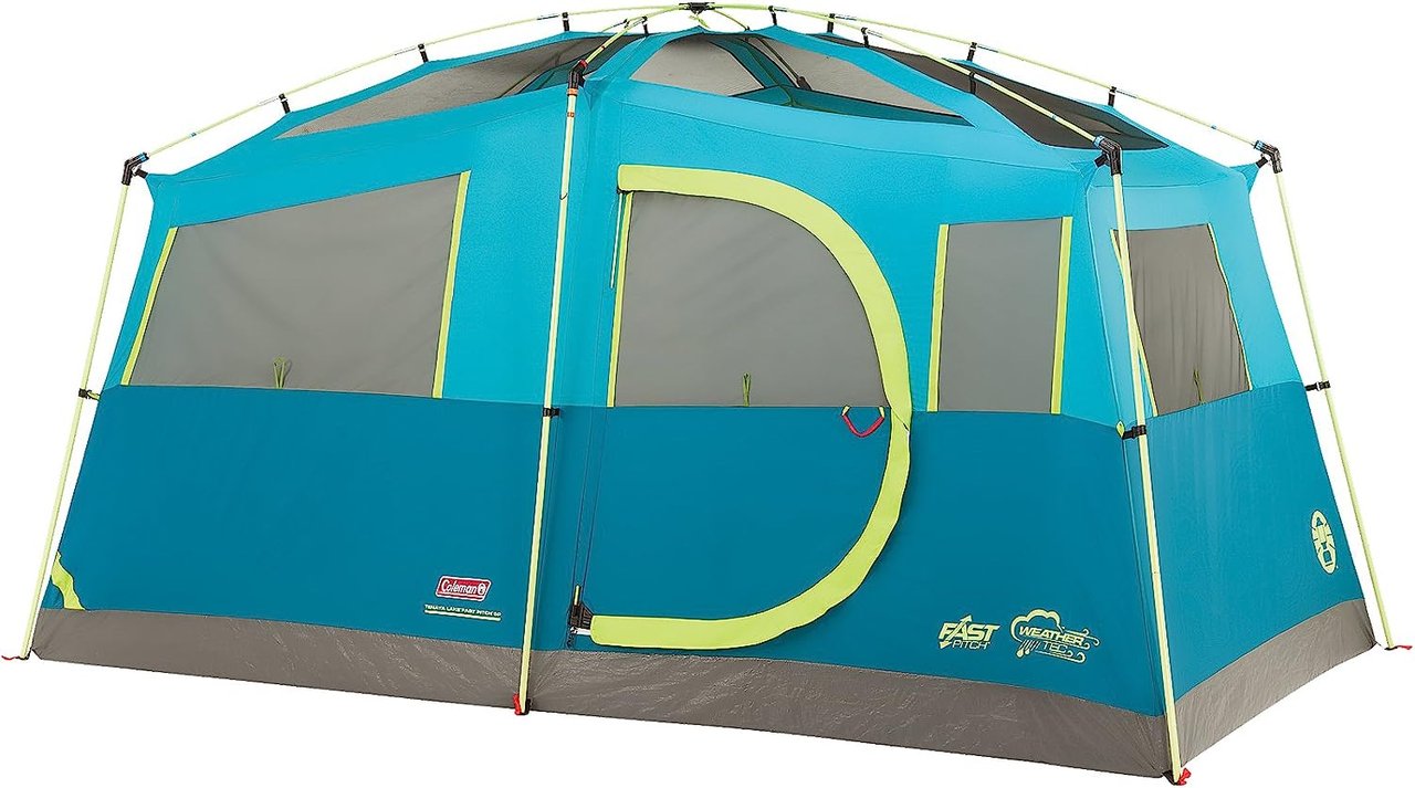 2 Coleman Tenaya Lake 8 Person Fast Pitch Instant Cabin Camping Tent w/Weathertec