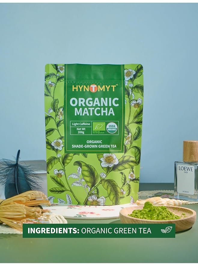 3 HYNTMYT Organic Matcha Green Tea Powder, Premium First Harvest Organic Matcha Powder for Smoothies, Latte and Baking, 7oz