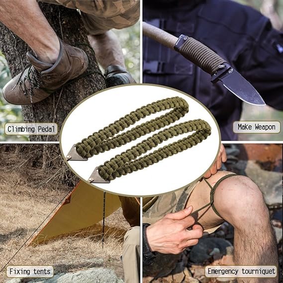 1 Pocket Chainsaw with Paracord Handle (24inch-11teeth) / (36inch-16teeth) Emergency Outdoor Survival Gear Folding Chain Hand Saw Fast Wood & Tree Cutting Best for Camping Backpacking Hiking Hunting