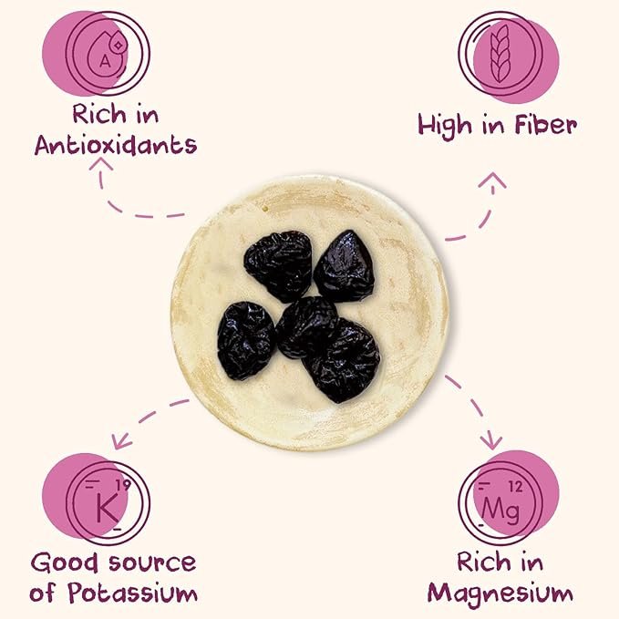 3 Sunny Fruit Organic Probiotic Prunes - 6 Bags (30 Individual Portion Packs) | Dried Plums Snack Packs with Live Probiotics | ORGANIC, NON-GMO, VEGAN, KOSHER, HALAL, NO PRESERVATIVES, NO SUGAR ADDED