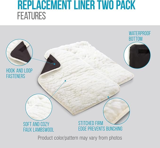 3 Sherpa (2 Count) Replacement Liners for Travel Pet Carriers - White, Medium