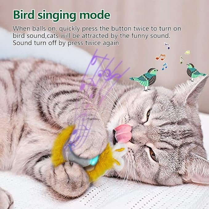 3 Interactive Cat Toys Ball with Super Driver, Motion Activate Electric Cat Toy Recommend on Wool Carpet (Robot)