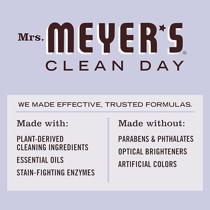 2 MRS. MEYER'S CLEAN DAY Liquid Laundry Detergent, Biodegradable Formula Infused with Essential Oils, Lavender, 64 oz (64 Loads)