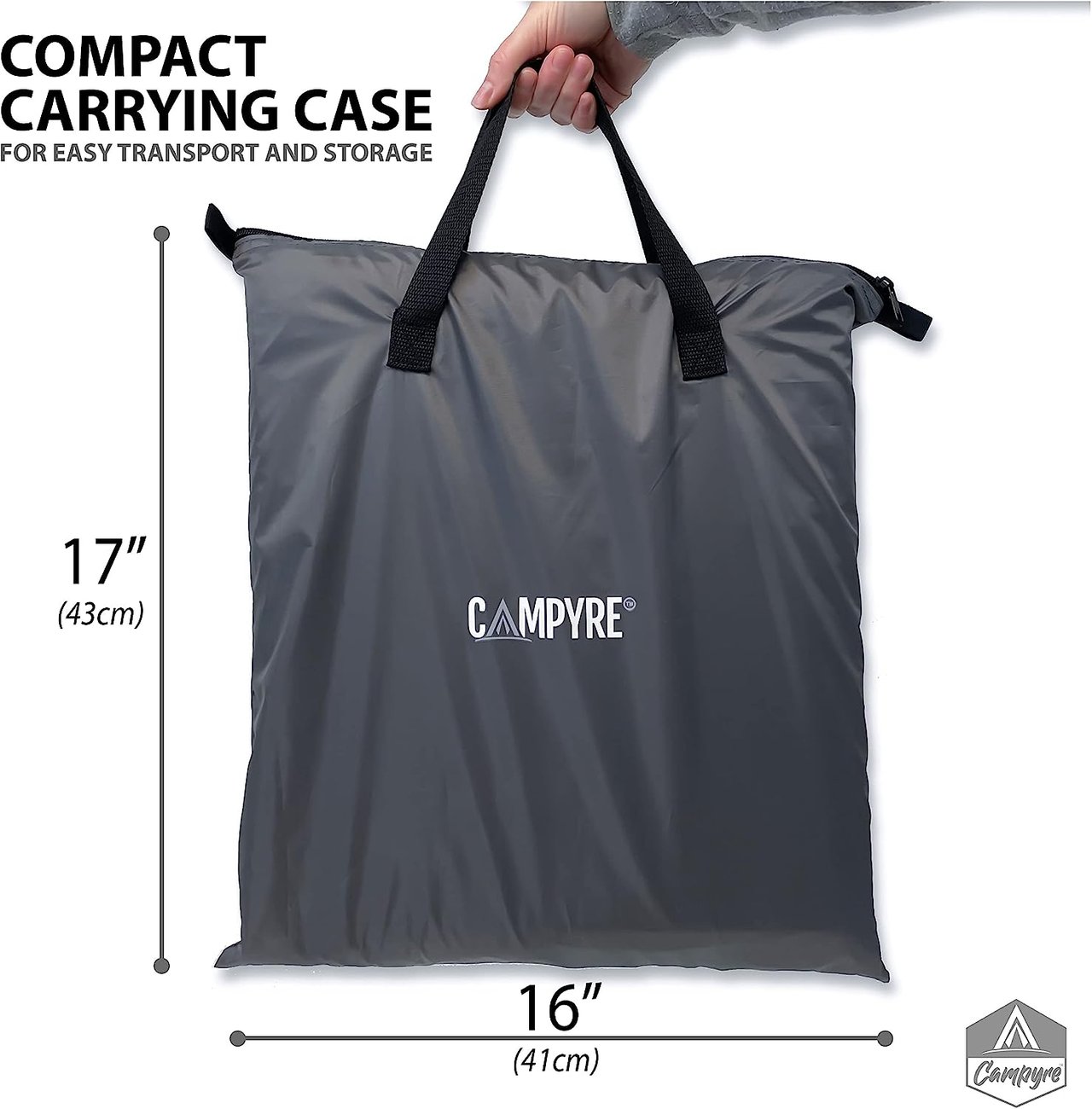 1 CAMPYRE - Compact Camping Organizer with Zippered Flap, 9-Shelf Storage. Ideal for Tent, RV, or any Outdoor Gear Organization (Patented - Licensed)