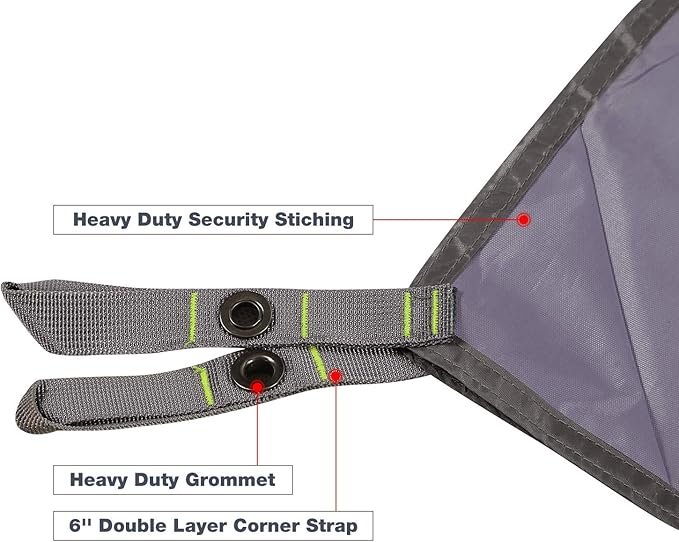 1 Large Waterproof Camping Tarp - Grey 118x116 by REDCAMP