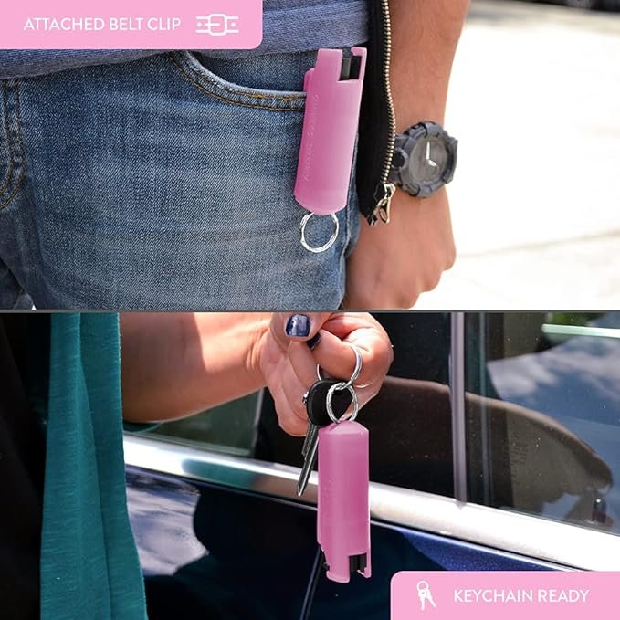 2 Quick Action Pepper Spray Keychain - Maximum Strength MC 1.44 - Spray Range up to 16 ft - Made in USA - 2 Pack